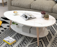 Table Basse à Double Plateau de Style Nordique, Simple et Moderne pour Petit Salon ou Balcon, Table d'Appoint Créative en Bois