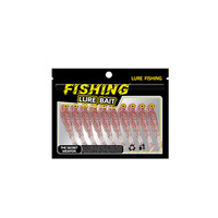 WildTrek 5/6.8cm1.2/2.8g Leurre souple en PVC Mini Swim Bait à queue en T, pailleté, pour montage Texas Rig, pour la pêche au bar et à la perche en toute profondeur