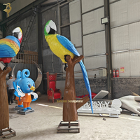 Coloré extérieur grande résine perroquet Statue en fibre de verre perroquet oiseau Sculpture à vendre 10ft