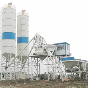 Concrete Bach Hzs60 Belt Conveyor Type Small Concrete Batching Plant