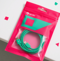 Impression personnalisée de luxe pour les cartes de jeu, câble de données, emballage en plastique PE résistant à l'humidité, sac à fermeture éclair