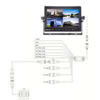 Monitor Cuádruple de 4 Canales con DVR Integrado, Compatible con Cámaras AHD de 720P o 1080P