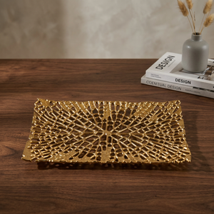 Meilleures ventes - Bol sculpté en métal doré fait à la main, plat de service décoratif glamour - Product Image 5