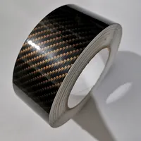 3M kaliteli süper parlak 5D siyah altın karbon Fiber sarma iç Deco vinil