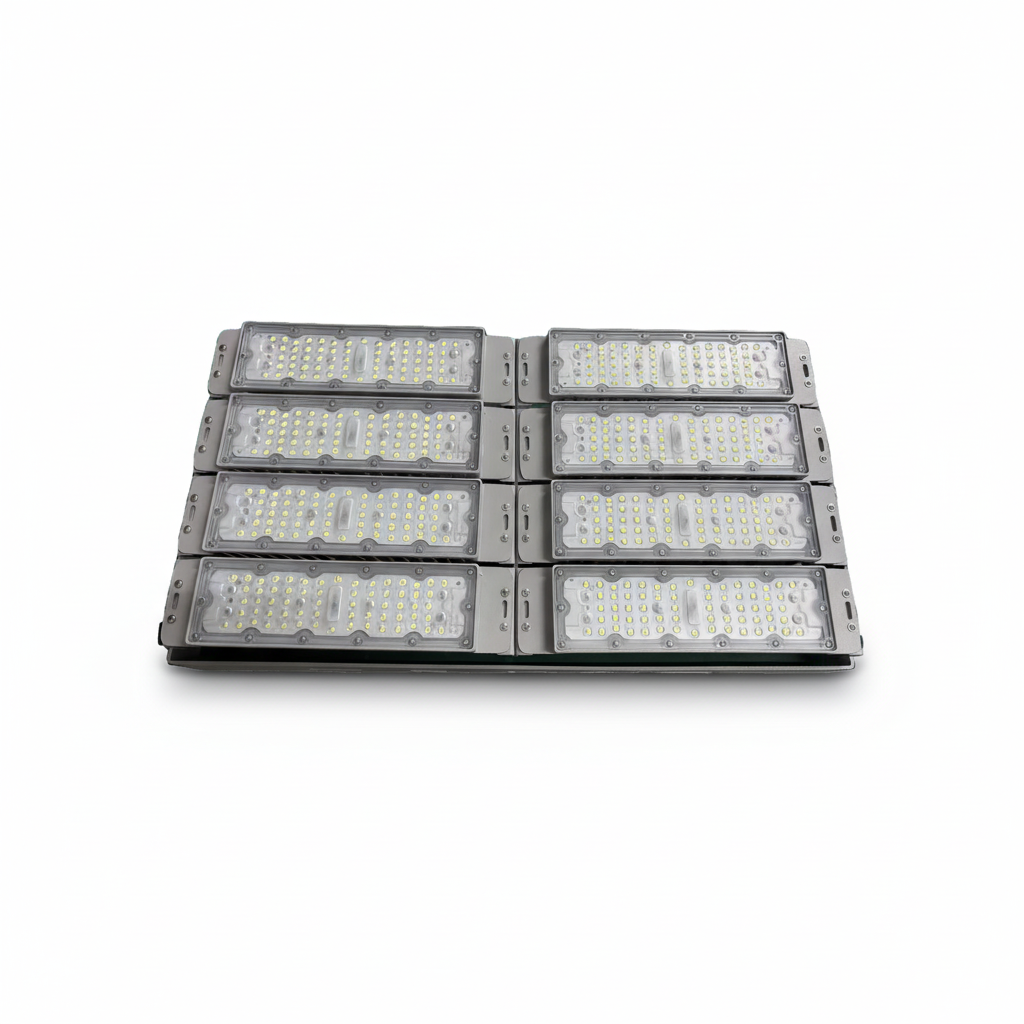 Premium 400W 50000LM High Lumen Modular Anti-Glare Impact Resistant 100-277V CE RoHS LED Flood Light for Industrial Warehouse
