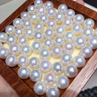 Perles rondes en nacre naturelle d'eau douce 9-11 mm, perles Edison en vrac utilisées pour la création de bijoux personnalisés et pouvant être percées