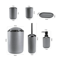 Yuyang 6 pièces en plastique salle de bain ensemble porte-brosse à dents brossage siège rince-bouche tasse combinaison salle de bain accessoires ensemble