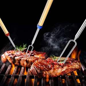 Wholesale Metal Telescopic <b>BBQ</b> Fork with Skewers and Extendable Marshmallow Roasting Stick for Camping - Product Image 6