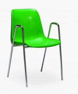 Sillón Moderno de Plástico PP con Patas de Metal, Sillón Comercial - Product Image 2