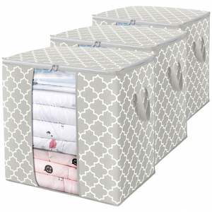 Wholesale Clothes Storage <b>Bags</b> 3-Pack Comforter Blanket Organizers 100L Large Capacity Containers with Visual Window - Product Image 1