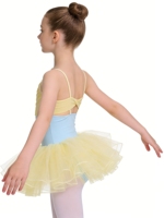 Justaucorps à col en V bas d'usine avec poignets en maille doucement froncés Costumes de danse pour la performance des enfants