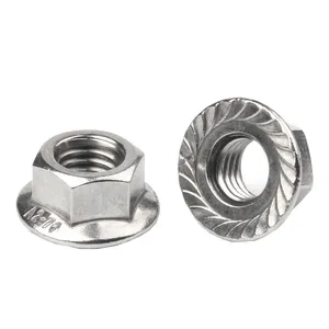 High Quality AISI 304 Stainless Steel Flange Nuts M3-M64 for Construction Machinery and Standard Hex Flange Screws