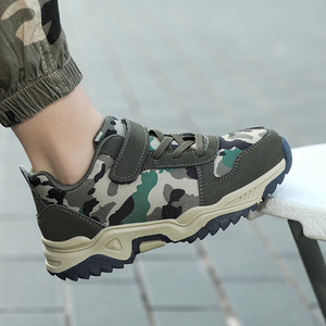 Chaussures de randonnée camouflage pour enfants, bout rond, tige synthétique, semelle extérieure en caoutchouc antidérapante, toutes saisons, chaussures d'entraînement en plein air pour garçons - Product Image 2