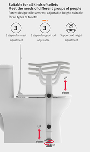 Adjustable Height and Width Bathroom <strong>Toilet</strong> Rails Stainless Steel Hand Railing Stability - Product Image 4
