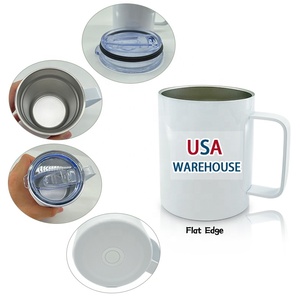 Gobelet isotherme en acier inoxydable à double paroi de haute qualité, 350 ml (12 oz), portable, avec couvercle blanc pour sublimation, tasse à café avec poignée - Product Image 3