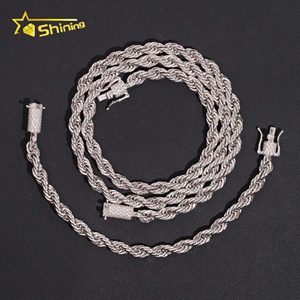 공장 직판 도매가 모이사나이트 클라스프 스테인리스 스틸 <span class=keywords><strong>6mm</strong></span> 다이아몬드 컷 로프 체인 - Product Image 1