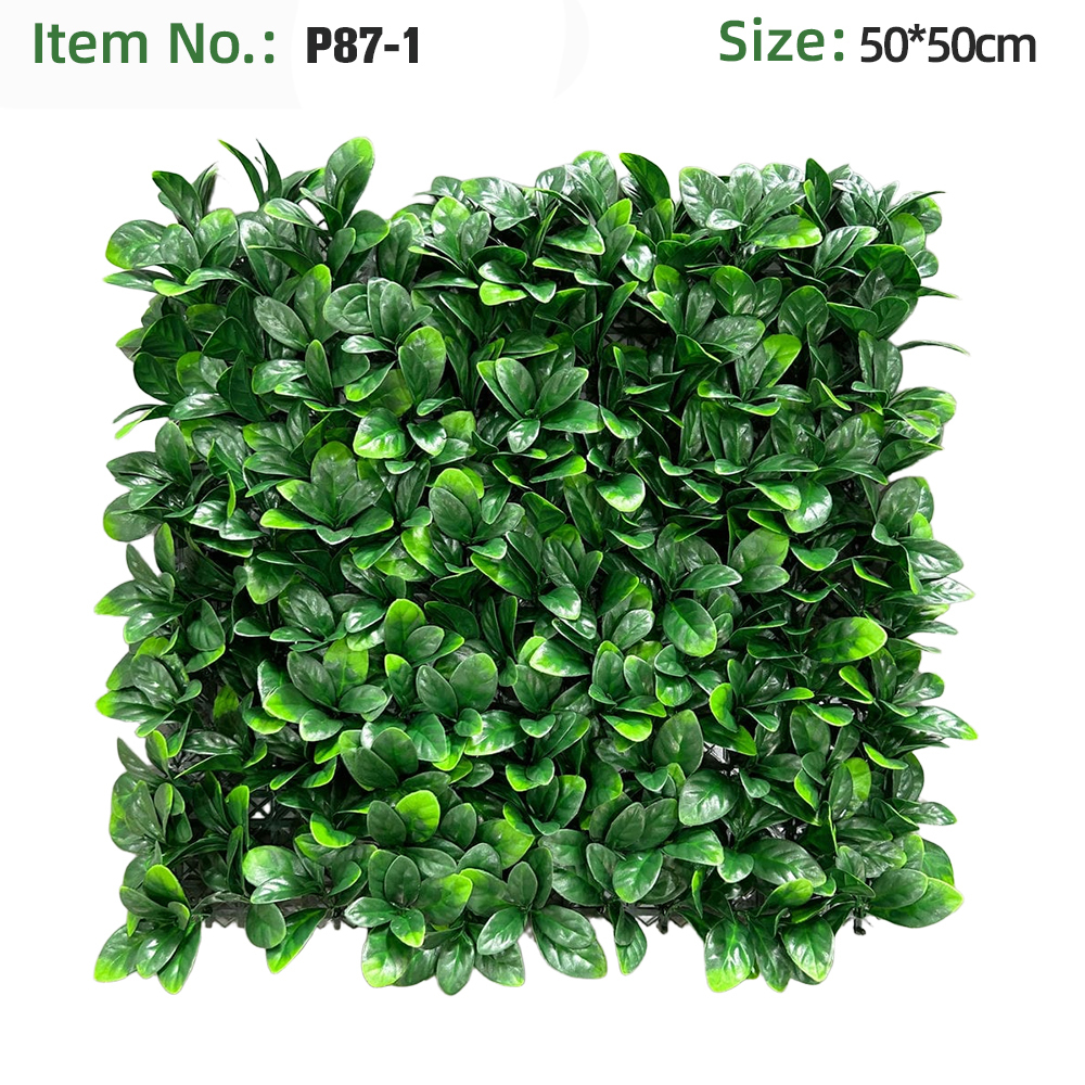 Large Glossy Dark Green Boxwood Grass Wall Panel