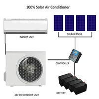 Climatisation hybride solaire DC Split 12000BTU, refroidissement uniquement, avec batterie pour usage domestique