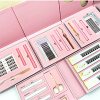 Kit d'extensions de cils en gros, effet naturel, courbure D, 80D et 100D, cils en grappe épais avec étiquette privée