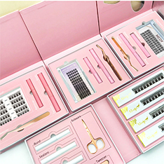 Wholesale Fluffy <strong>Lash</strong> Extension Kit D Curl Natural 80D &amp;100D Thick <strong>Cluster</strong> <strong>Lashes</strong> With Private Label Eyelash <strong>Clusters</strong> - Product Image 2