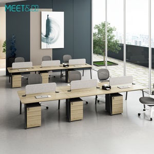 Customizable Modern Style Convertible Modular Workstation Office Partition <b>Table</b> Staff Station <b>Desk</b> Wooden Cabinet for Corporate - Product Image 3