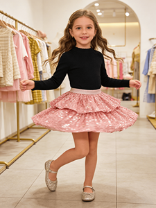 <span class=keywords><strong>Minigonna</strong></span> Estiva con Paillettes Scintillanti e Plissettata, Ecologica e Traspirante per Bambine, Abbigliamento per Bambini all'Ingrosso - Product Image 4