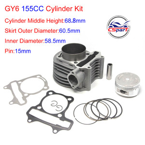Performance <span class=keywords><strong>GY6</strong></span> 125CC 150CC 58.5mm Kit de bloc de cylindre grand alésage 155CC <span class=keywords><strong>Baotian</strong></span> Taotao Kazuma Keeway Scooter ATV Buggy - Product Image 1
