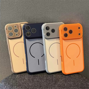 เคสโทรศัพท์แม่เหล็กแบบด้านพร้อมที่ยึดกล้องสำหรับ iPhone 18 17 16 15 14 Pro Max  พร้อมขาตั้ง  ฝาหลังกระจกฝ้าแบบมีขอบ - Product Image 5