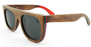 Oculos madeira biểu tượng tùy chỉnh ống kính phân cực kính mặt trời làm bằng tay tự nhiên tái chế ván trượt gỗ tre thể thao Kính mát bằng gỗ - Product Image 3