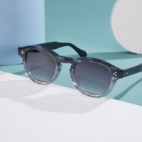 Lunettes de soleil artisanales en acétate de qualité supérieure, monture ronde classique écaille de tortue, verres dégradés, lunettes de créateur pour l'Europe
