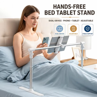 Support de téléphone pour lit d'hôtel commercial, réglable de 55 à 92 cm, en alliage d'aluminium, support de tablette 10 kg, 360° °   Rotation pour la chambre d'hôtes et le bureau (vente en gros)