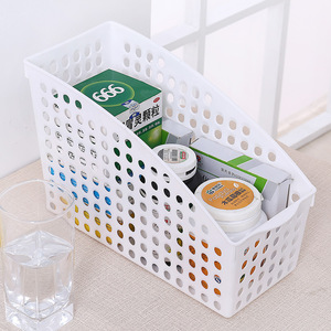 Desktop <b>Storage</b> Basket White Transparent Rectangle PP Organizer For Office Stationery <b>File</b> <b>Storage</b> <b>Box</b> 3014 - Product Image 4