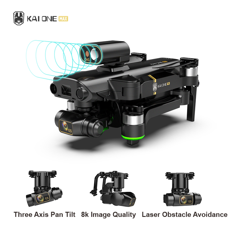 Updated KAI ONE MAX Drone 8K Camera 3-Axis Gimbal Anti-Shake Laser obstacle avoidance Brushless Foldable Quadcopter Drone