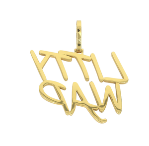 Collier pendentif en or massif avec moissanite, au design classique hip-hop et à l'éclat brillant - Product Image 1