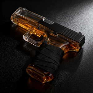 דיקנטר בצורת אקדח למשקאות חריפים, עשוי בעבודת יד, מצופה זכוכית בדוגמת הסוואה, למשקאות כמו בורבון, אלכוהול, טקילה וויסקי. - Product Image 2