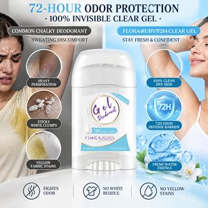 Gel Desodorante sin Aluminio, Barra Desodorante de Larga Duración, Efecto Hidratante, No Pegajoso, para Mujer y Hombre, 72H - Product Image 4