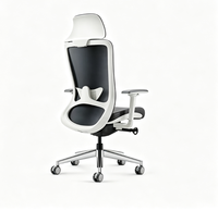 Chaise de bureau ergonomique moderne en maille avec support lombaire réglable et base pivotante pour espace de travail de conférence et bureau commercial