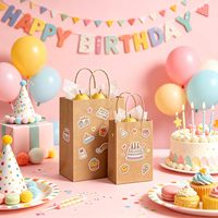 Sacs cadeaux avec poignées, sacs cadeaux en papier kraft brun en vrac, sacs en papier kraft durables en vrac pour l'emballage, la livraison et les plats à emporter
