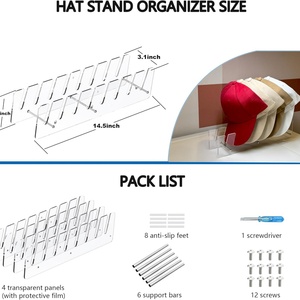 New Design Acrylic Baseball Cap Holder Portable <b>Hat</b> Display <b>Stand</b> for Organizer - Product Image 3