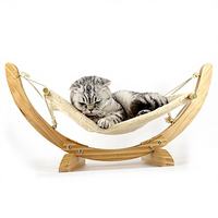 Lit suspendu pour animaux de compagnie, fabrication directe d'usine, TMB1017, imprimé patte de léopard, cadre détachable, assemblable, hamac pour chat et chien