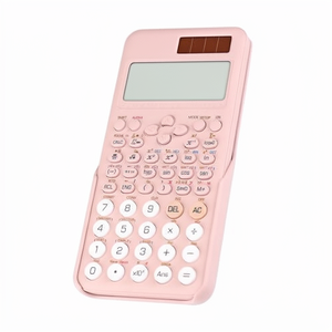 Calculatrice scientifique 417 fonctions, affichage naturel 12 chiffres, alimentation solaire, avec étui de protection, rose scolaire (OS - Product Image 1