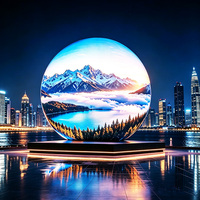 Écran LED sphérique flexible imperméable personnalisé, écran irrégulier en forme de globe, diamètre 1m 2m 3m 4m, affichage LED en forme de globe