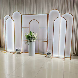 Panel Decorativo de Fondo LED de Hierro Directo de Fábrica, Biombo Iluminado Dorado Personalizable al por Mayor para Fotografía de Bodas - Product Image 5