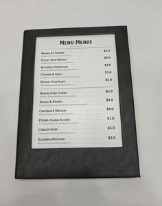Porte-menu LED noir en gros, 4 pages, format A4, format lettre, menu LED en cuir PU pour restaurant, menu lumineux pour bar, boîte de nuit - Product Image 2
