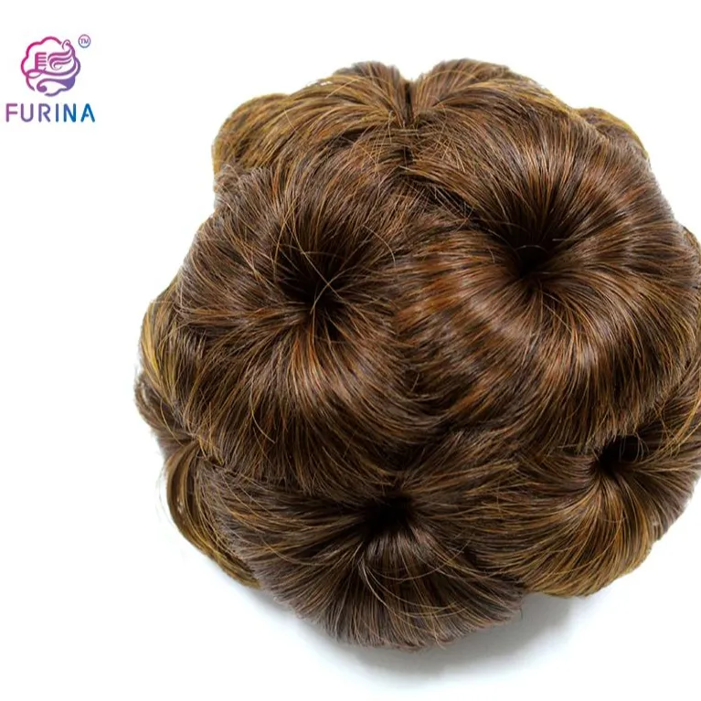 Hoge Kwaliteit Groothandel Dames Mode Dames Bruin Hoofddeksels Pruik Haarstukken Broodjes Chignon Haarstukken Bun Voor Bruid