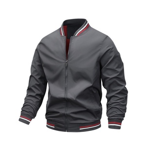 Men Bomber Jacket Lightweight Windbreaker Jackets Casual Softshell Flight Fashion Winter Fall <b>Coat</b> With Pocket - Product Image 3