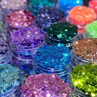 Autocollants d'ornement pour ongles en poudre de paillettes pentagramme multicolores Mini Star, célèbres sur Internet, tailles variées, fournitures de bricolage
