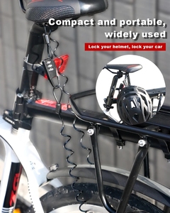 RIDERACE Mini candado para casco de bicicleta, candado de 4 dígitos con contraseña, candado de Cable para bicicleta de montaña, motocicleta, combinación <span class=keywords><strong>antirrobo</strong></span>, candado de seguridad - Product Image 3