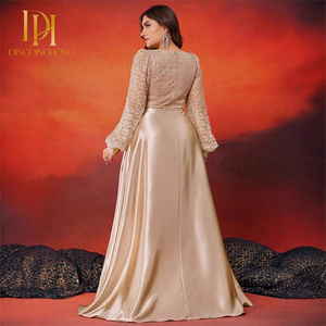 <span class=keywords><strong>Vestito</strong></span> da sera con paillettes e paillettes Patchwork in <span class=keywords><strong>raso</strong></span> elegante a <span class=keywords><strong>maniche</strong></span> <span class=keywords><strong>lunghe</strong></span> da donna - Product Image 2