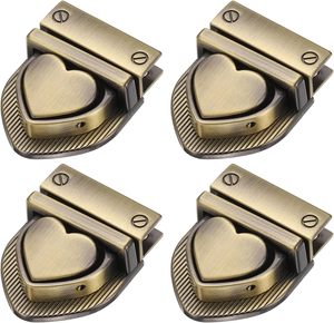 TIXIPEM Fermoir de verrouillage en forme de cœur, fermoir à bouton en métal pour sac à main, attaches pour le bricolage, la confection de portefeuilles, sacs à main en cuir, etc. - Product Image 1